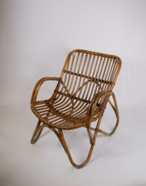 Vintage Rohe rotan stoel jaren 50