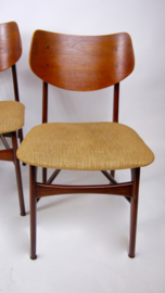 4 Vintage eettafelstoelen van teakhout