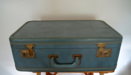 Vintage blauwe koffer
