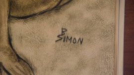 Vintage naaktschilderij B Simon