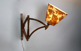 Vintage houten schaarlamp van Nederlands Octrooi