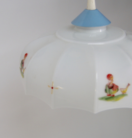 Vintage wit glas kinderkamer hanglamp