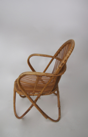 Vintage rotan rohe stoel