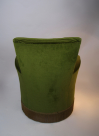 Vintage groen fluwelen fauteuil