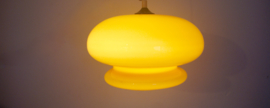 Glazen hanglamp mosterd/oker/geel