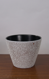 Vintage bloempot met fatlava druppelprint