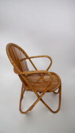 Vintage rotan rohe stoel