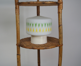 Vintage plafondlamp met melkglas