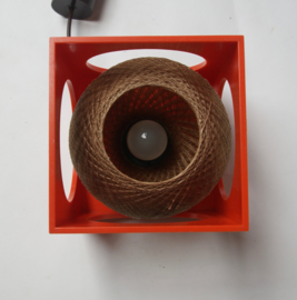 Space age kubus hanglamp met bol