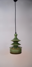 Vintage groene hanglamp van keramiek