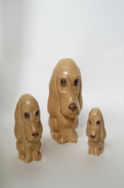 Sad face dogs/ hondenbeeldjes uit 1960