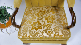 Vintage fluwelen fauteuil uit de jaren 60