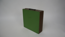 Groene vintage platenkoffer