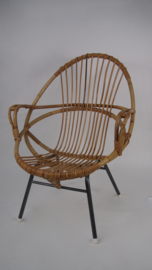 Vintage Rotan Rohe kuipstoel