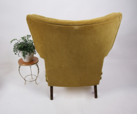 Vintage fluwelen fauteuil uit de jaren 60