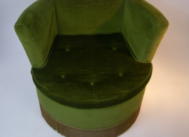 Vintage groen fluwelen fauteuil