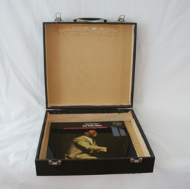Vintage platenkoffer met jaren 80 print