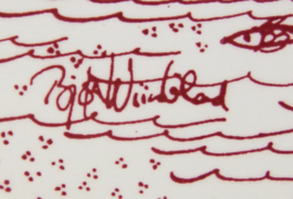 Vintage decoratietegel van Björn Wiinblad Nocturne