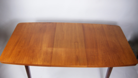 Vintage teakhouten eettafel , uitschuifbaar