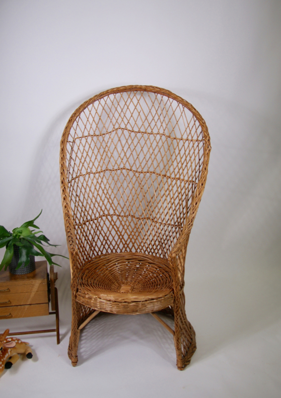 Schilderen Verslaafde Bijdragen Vintage rieten kuipstoel stoel, hoog model | Verkocht | RetroLoes