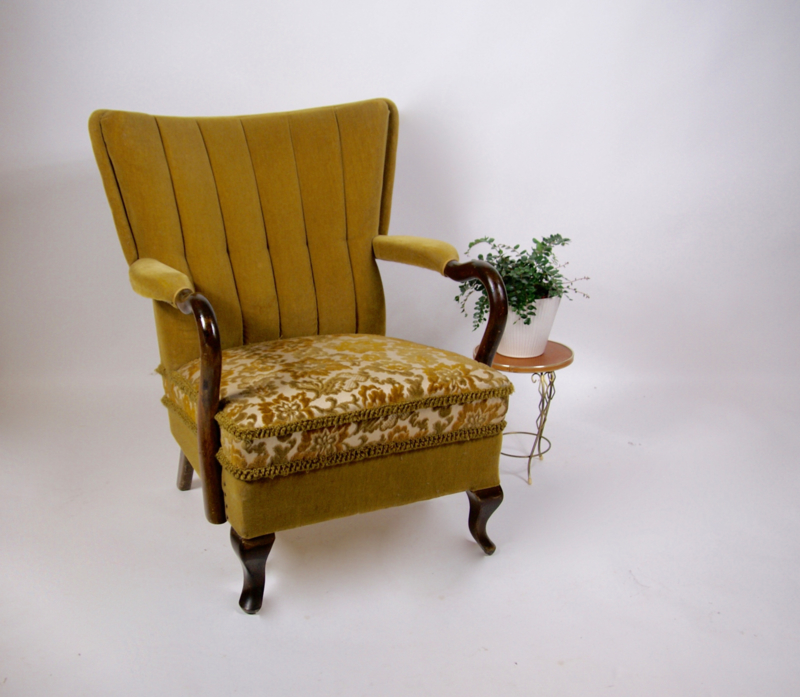 lijn onwetendheid Overwegen Vintage fluwelen fauteuil, retro groen | Verkocht | RetroLoes