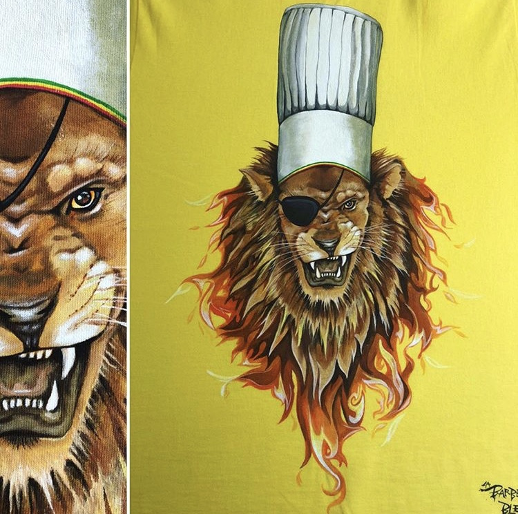 HAND PAINTED T-SHIRT > LION / CHEF / FIRE / PIRATE