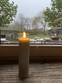 Stompkaars rustiek smal en hoog  - 20 cm h -5 cm doorsnede - Rustiek grijs