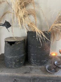 W1 - Oude Leem Vaas / Kruik / Mand – Authentiek & Antiek