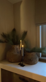 Dinerkaars groot 25 cm hoog - per 2 st. - Rustiek grijs - afstandbediening inbegrepen