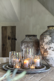 Windlicht 'metal chips' 23/16 -  van Puur wonen