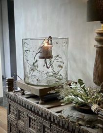 Windlicht 'metal chips' 35/35 -  van Puur wonen