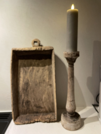 Stompkaars rustiek smal en hoog  - 20 cm h -5 cm doorsnede - Rustiek grijs