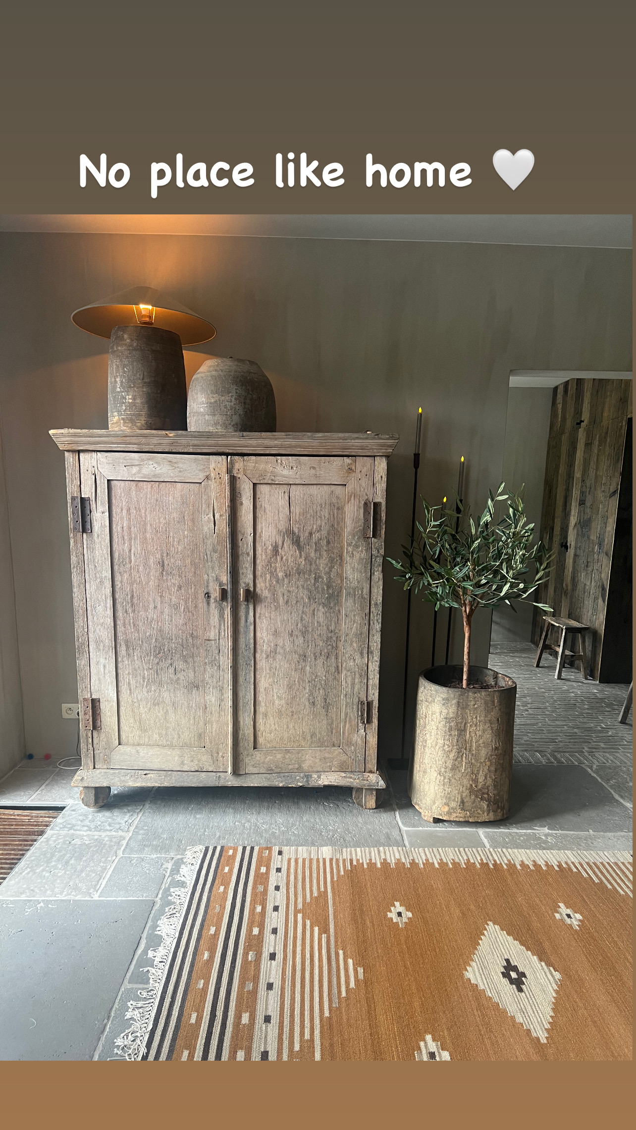 Grote houten pot met deksel