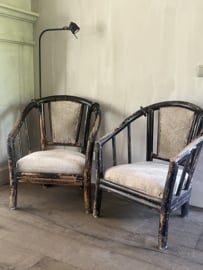 Antieke Chinese Stoel – Gestoffeerd met Shabby Linnen
