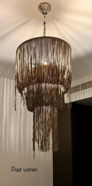 Hanglamp met lederen veters 60 cm