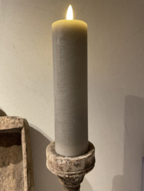 Stompkaars rustiek smal en hoog  - 20 cm h -5 cm doorsnede - Rustiek grijs