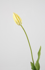 Kunsttulp zacht vanillegeel 66cm