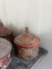 W10 - Oude Authentieke Houten Tika / Tikka Box – Uniek Vintage