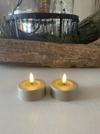 Theelicht maxi -h2.5 - 6.5 cm doorsnede - per 2 st - glad grijs