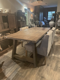 Stoere rough tafel oud hout met A- poot- 1.8m-1m