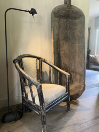 Antieke Chinese Stoel – Gestoffeerd met Shabby Linnen