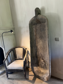 Antieke Chinese Stoel – Gestoffeerd met Shabby Linnen