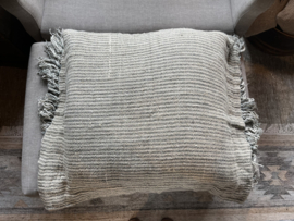 Kussen streepjes donker  - 'Only for linen lovers' By Puur Wonen