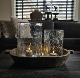 Windlicht 'metal chips' 25/20 -  van Puur wonen