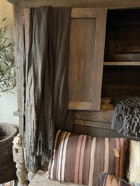 Plaid PATCHWORK linnen Off black
