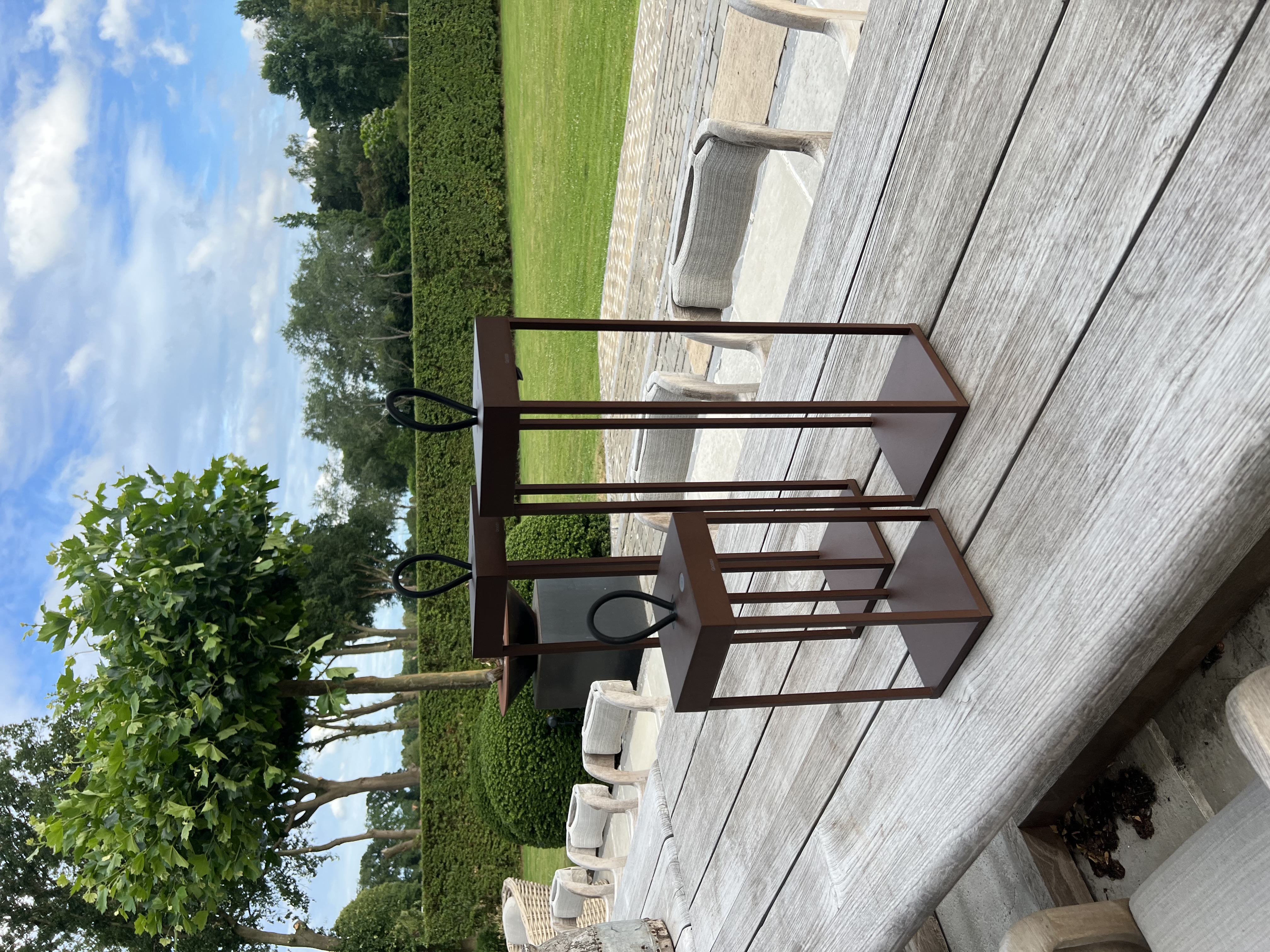 Mooie outdoor roestkleurige lantaarns op LED 50 cm