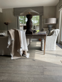 Plaid  deluxe - 2 kleuren  (bruin met cognac en beige met wit) 135x200 cm