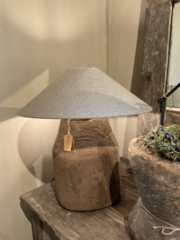 Houten kruiklamp