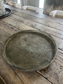 Antieke zinken schaal,  meer dan 100 j oud 60 cm (W2)