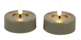 Theelicht maxi -h2.5 - 6.5 cm doorsnede - per 2 st - glad grijs